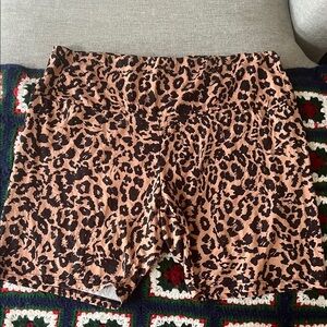 Leopard Print Women's Biker Shorts